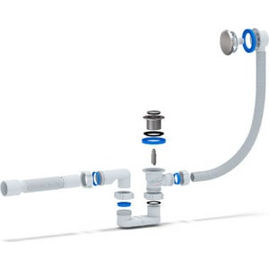 Слив-перелив для ванны АНИ пласт Click-clack с гофрой 40/50 (EC055)