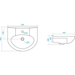 Раковина мебельная Santek Канны 50 (1WH110243)