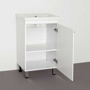 Тумба с раковиной Style line Канна Люкс 50 белая (ЛС-00000297 + S-UM-COM50/1-w)