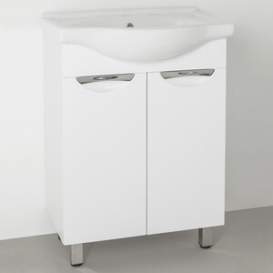 Тумба с раковиной Style line Жасмин 60 белая (ЛС-00000034 + 1WH110268)