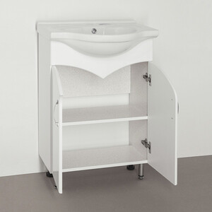 Тумба с раковиной Style line Эко Стандарт №15 белая (ЛС-00000259 + 1WH109652)