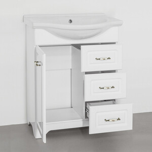 Тумба с раковиной Style line Олеандр-2 Люкс 65 белая (ЛС-00000047 + 1WH109651)