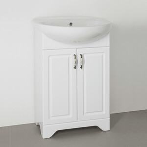 Тумба с раковиной Style line Олеандр-2 Люкс 55 белая (ЛС-00000046 + 1WH110186)