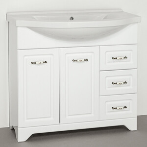 Тумба с раковиной Style line Олеандр-2 Люкс 90 белая (ЛС-00000241 + 1WH110790)