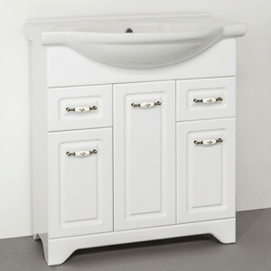 Тумба с раковиной Style line Олеандр-2 Люкс 75 белая (ЛС-00000048 + 1WH110259)