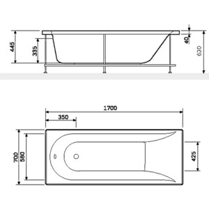Каркас для ванны Am.Pm Spirit 170х70 (W72A-170-070W-R2)