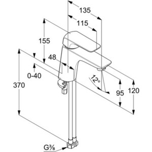 Смеситель для раковины Kludi Ameo XL хром (410260575)