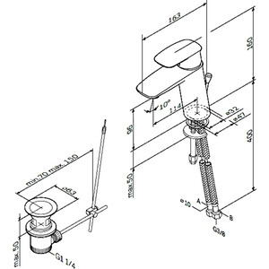 Смеситель для раковины Am.Pm Spirit 2.1 с донным клапаном, хром (F71A82100)