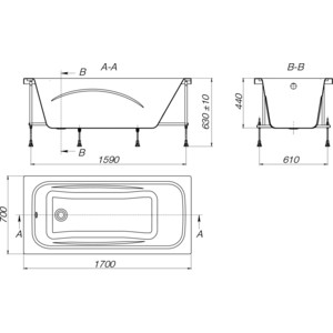 Акриловая ванна Roca Line 170х70 (ZRU9302924)