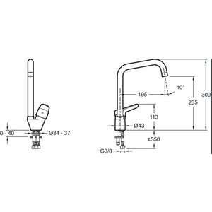 Смеситель для кухни Jacob Delafon Brive хром (E75770-CP)