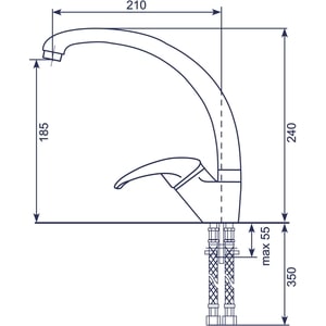 Смеситель для кухни Mixline ML-GS02 белый 331 (4620031443711)