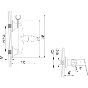 Смеситель для душа Lemark Partner с лейкой (LM6559C)