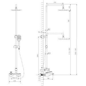 Душевая система Lemark Bellario со смесителем, хром (LM6862C)
