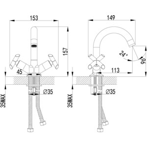 Смеситель для раковины Lemark Practica (LM7507C)