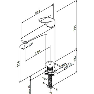 Смеситель для раковины Am.Pm Like хром (F8092000)