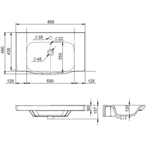 Раковина Am.Pm Like 80х49 (M80WCC0802WG)