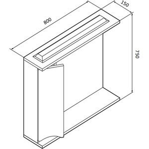 Зеркало-шкаф Am.Pm Like 80 левый, с подсветкой, белый глянец (M80MPL0801WG)