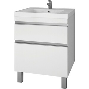 Мебель для ванной Dreja Grace Plus 60 с ящиками, белый глянец