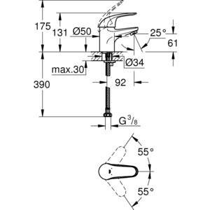 Смеситель для раковины Grohe Euroeco (32734000)