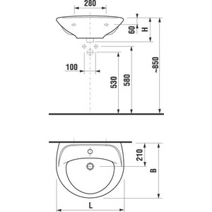 Раковина Jika Lyra 55х45 (8.1427.1.000.104)