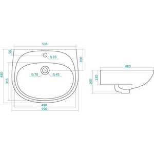 Раковина Santek Анимо 60х48 (1WH110508)