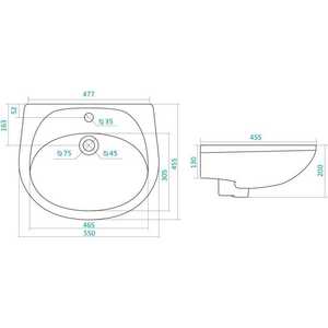 Раковина Santek Бриз 55х45 (1WH110460)