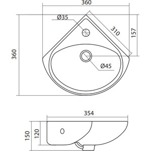 Раковина мебельная Santek Ирис угловая (1WH110514)