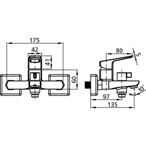 Смеситель для ванны Milardo Atlantic (ATLSBC0M02)