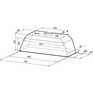 Вытяжка встраиваемая Krona Ameli 900 inox PB