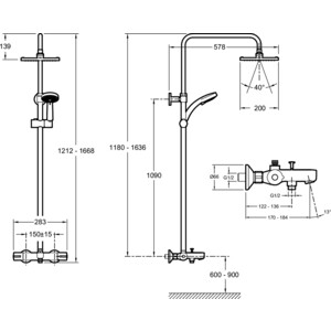 Душевая система Jacob Delafon July с термостатом, хром (E78192-CP)