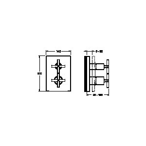 Смеситель для ванны Jacob Delafon Classic встраиваемый, с термостатом (E98732-CP)