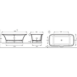Акриловая ванна Jacob Delafon Elite 180x85 со смесителем, на ножках (E6D034-00, F7514100)