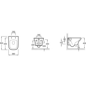 Унитаз подвесной (чаша) Jacob Delafon Vox без сиденья (EDM102-00)