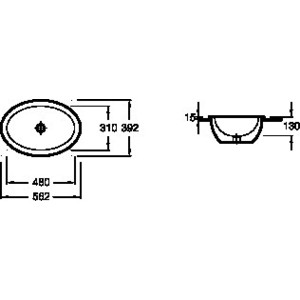Раковина встраиваемая Jacob Delafon Vox 56x39,2 см (EYH002-00)