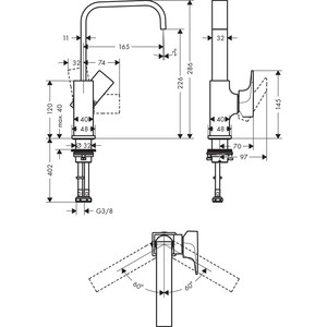 Комплект смесителей Hansgrohe Metropol с душевым гарнитуром, хром (32540000, 32511000, 26275000)