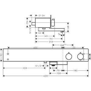 Термостат для ванны Hansgrohe ShowerTablet 600 (13109000)
