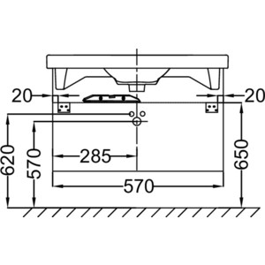 Тумба под раковину Jacob Delafon Odeon Up 57 квебекский дуб (EB878-E10)