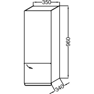 Полуколонна Jacob Delafon Odeon Up 35 петли справа, квебекский дуб (EB893D-E10)