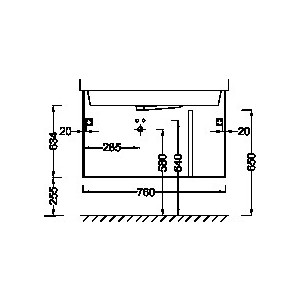 Тумба под раковину Jacob Delafon Soprano 76 квебекский дуб (EB1333-E10)