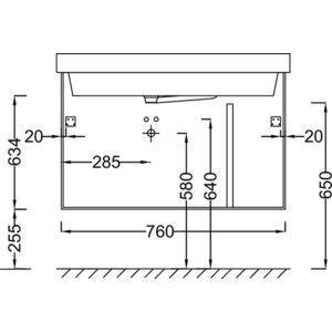 Тумба под раковину Jacob Delafon Soprano 76 квебекский дуб (EB1333-E10)