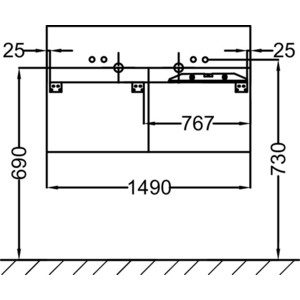 Тумба с раковиной Jacob Delafon Terrace 150 ледяной коричневый (EB1189-N23, EXA112-00)