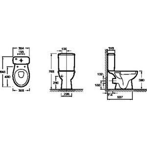 Унитаз с бачком Jacob Delafon Patio без сиденья (UJD102-00, ETB212-00)