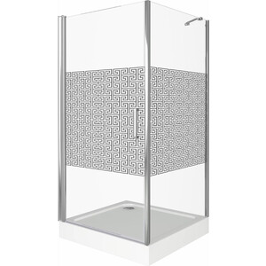 Душевой уголок Good Door Fantasy CR-90-F-CH 90x90 прозрачный с рисунком Фантази, хром (ФА00006)