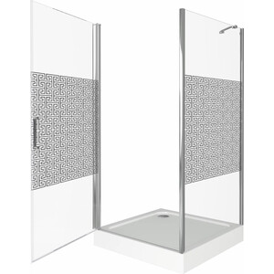 Душевой уголок Good Door Fantasy CR-90-F-CH 90x90 прозрачный с рисунком Фантази, хром (ФА00006)