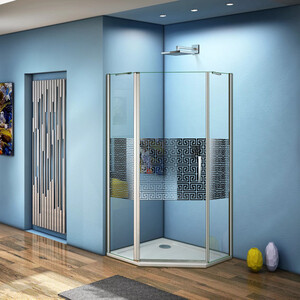 Душевой уголок Good Door Fantasy PNT-90-F-CH 90x90 прозрачный с рисунком Фантази, хром (ФА00002)