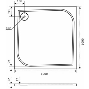 Душевой поддон Good Door Квадро 100х100 белый (ЛП00006)