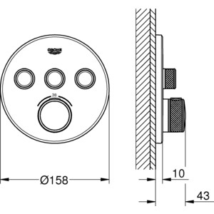 Термостат для душа Grohe Grohtherm SmartControl накладная панель, для 35600 (29121000)