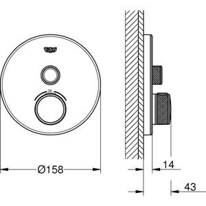 Термостат для душа Grohe Grohtherm SmartControl накладная панель, для 35600 (29150LS0)