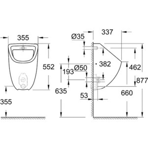Писсуар Grohe внутренний подвод воды (39438000)