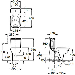 Унитаз-компакт Roca Debba с сиденьем микролифт